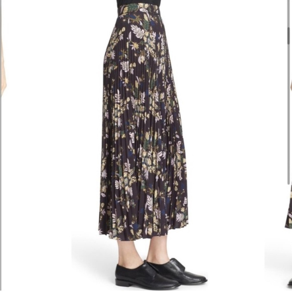 A.L.C. Williams Midi Floral Pleated Skirt size 10 - Picture 2 of 8